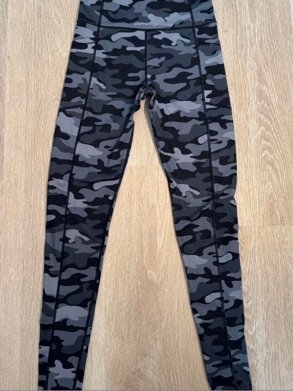 Love Gray & Black Camo Kids Leggings